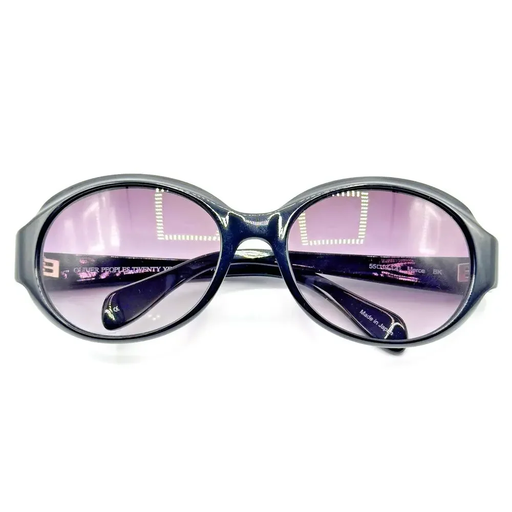 Oliver Peoples Sunglasses MERCE BK Black Oval Frame Gray Gradient Lens 55-19-120
